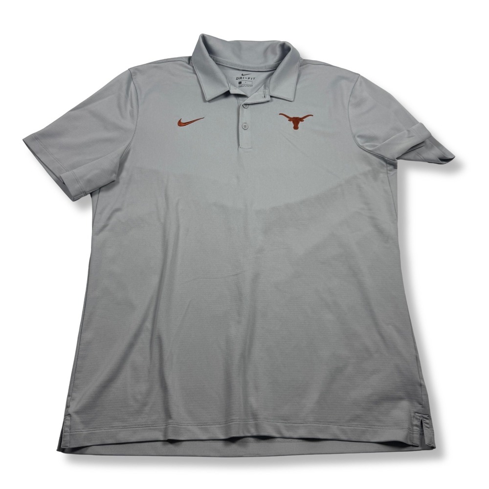 Nike Texas Longhorns Dri-FIT Polo CD5955-012 NCAA Mens Grey Large